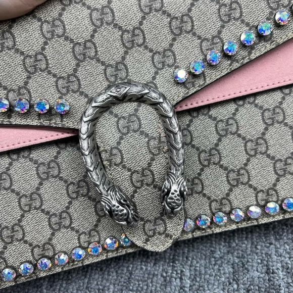 100% Authentic GUCCI Dionysus Brown Canvas Shoulder Bag - Picture 4 of 13